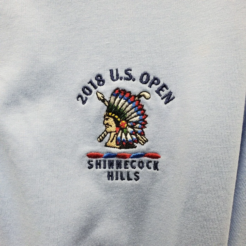 Polo Ralph Lauren Golf Polo Shirt Mens L Blue 2018 US Open Performance Popover